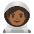 astronaut, medium-dark skin tone